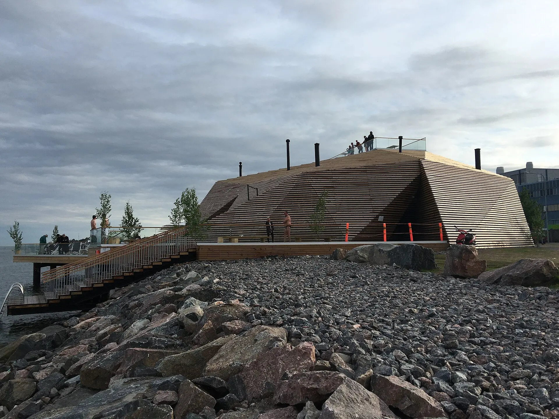 Löyly public sauna building on the Hernesaari waterfront in Helsinki