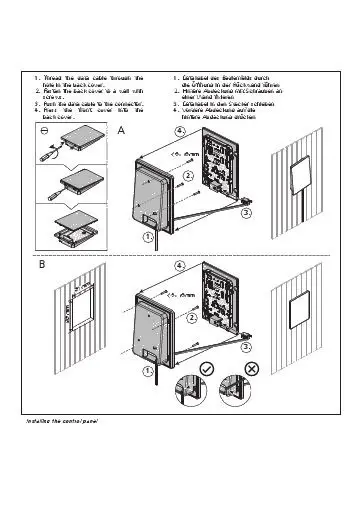 Harvia Cilindro PC110XE panel installation (technical diagram)