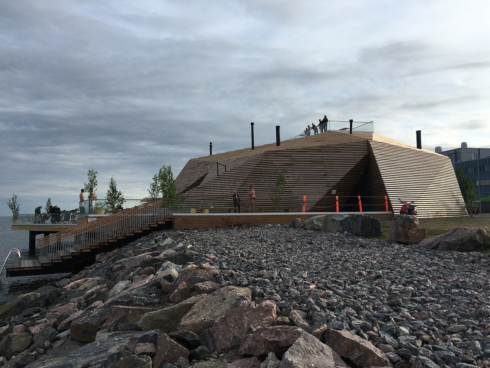Löyly public sauna building on the Hernesaari waterfront in Helsinki