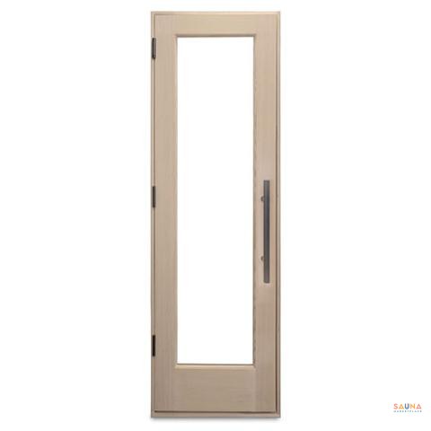 ProSaunas Douglas Fir sauna door with insulated glass panel — interior view