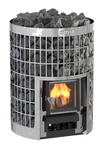 Harvia Cilindro Wood-Burning — The 75th anniversary wood-fired pillar. Launched January 2025.