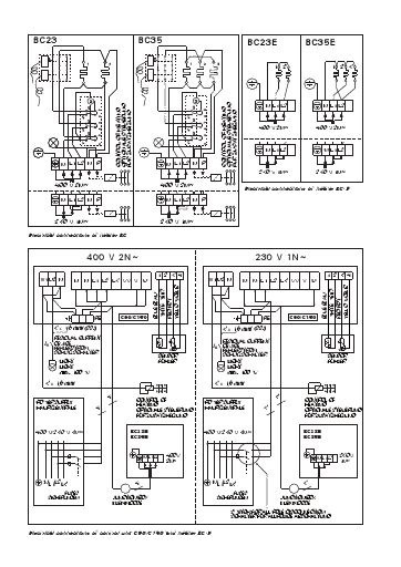 Harvia Vega BC23, BC35, BC23E, BC35E electrical connections (technical diagram)