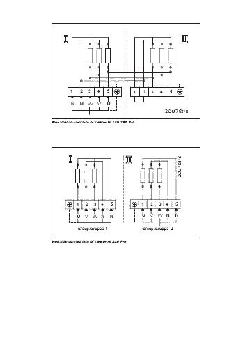 Harvia Virta Pro HL135, HL160, HL220 electrical connections (technical diagram)