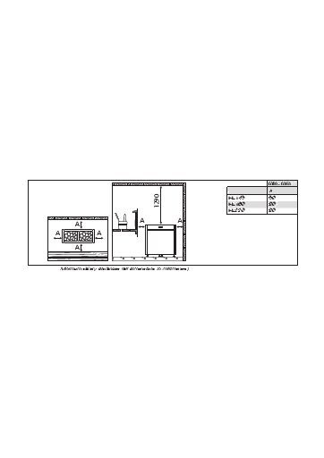 Harvia Virta Pro HL135, HL160, HL220 safety distances (technical diagram)